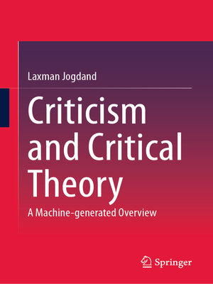 cover image of Criticism and Critical Theory